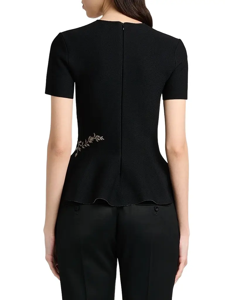 Alexander McQueen Women's Asymmetric Jacquard Peplum Top | Thumbnail 3 Alexander McQueen Women's Asymmetric Jacquard Peplum Top | Thumbnail 3