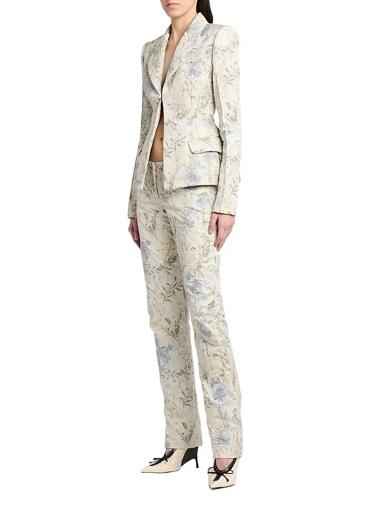Alexander McQueen Women's Bumster Floral Jaquard Trousers | Thumbnail 2 Alexander McQueen Women's Bumster Floral Jaquard Trousers | Thumbnail 2