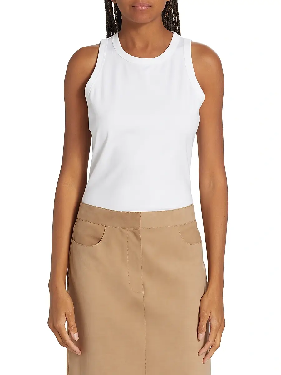 Lafayette 148 New York Women's Cotton Racerback Tank | Thumbnail 3 Lafayette 148 New York Women's Cotton Racerback Tank | Thumbnail 3