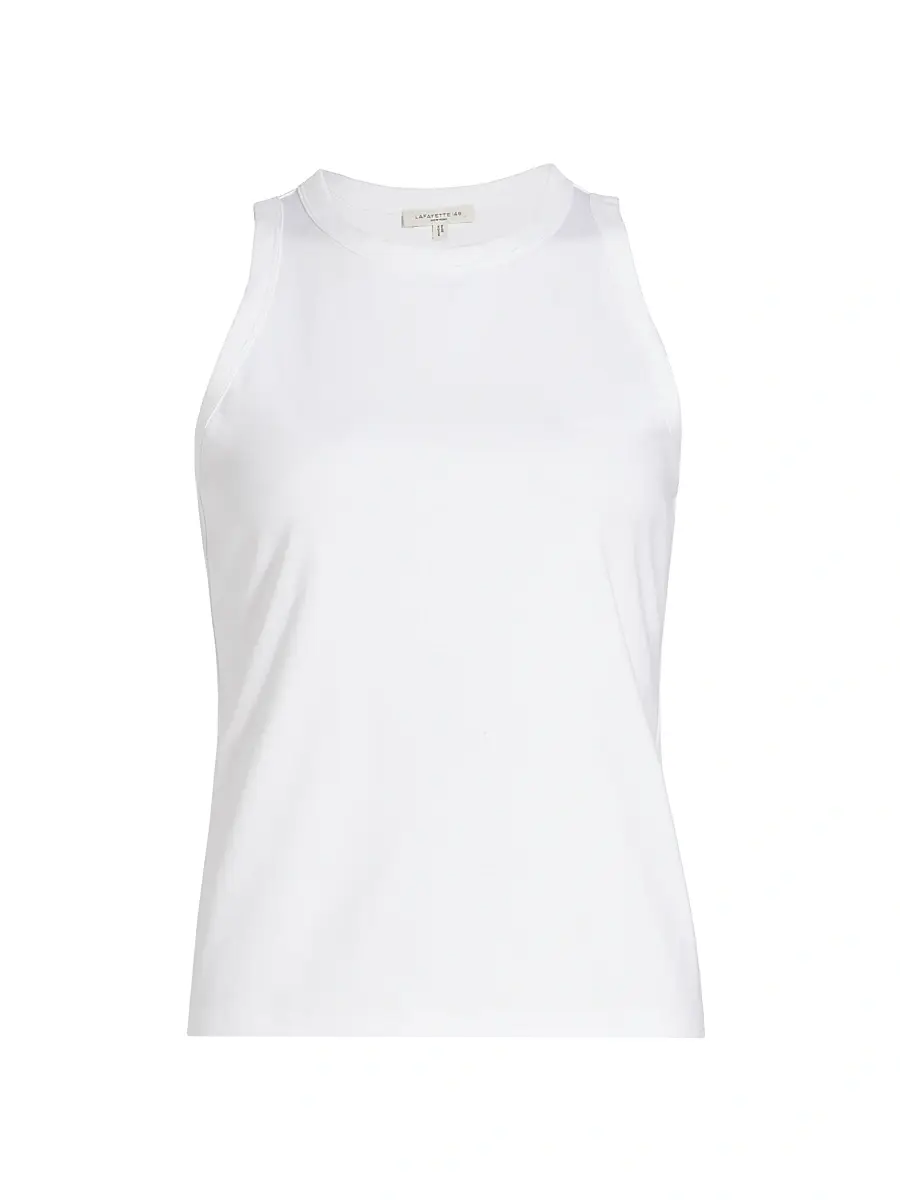 Lafayette 148 New York Women's Cotton Racerback Tank - White | Image 1 Lafayette 148 New York Women's Cotton Racerback Tank - White | Image 1