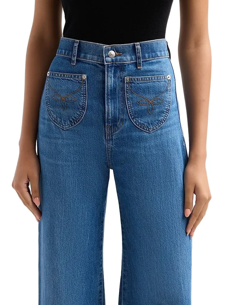 Veronica Beard Women's Grant High-Rise Wide-Leg Jeans | Thumbnail 5 Veronica Beard Women's Grant High-Rise Wide-Leg Jeans | Thumbnail 5