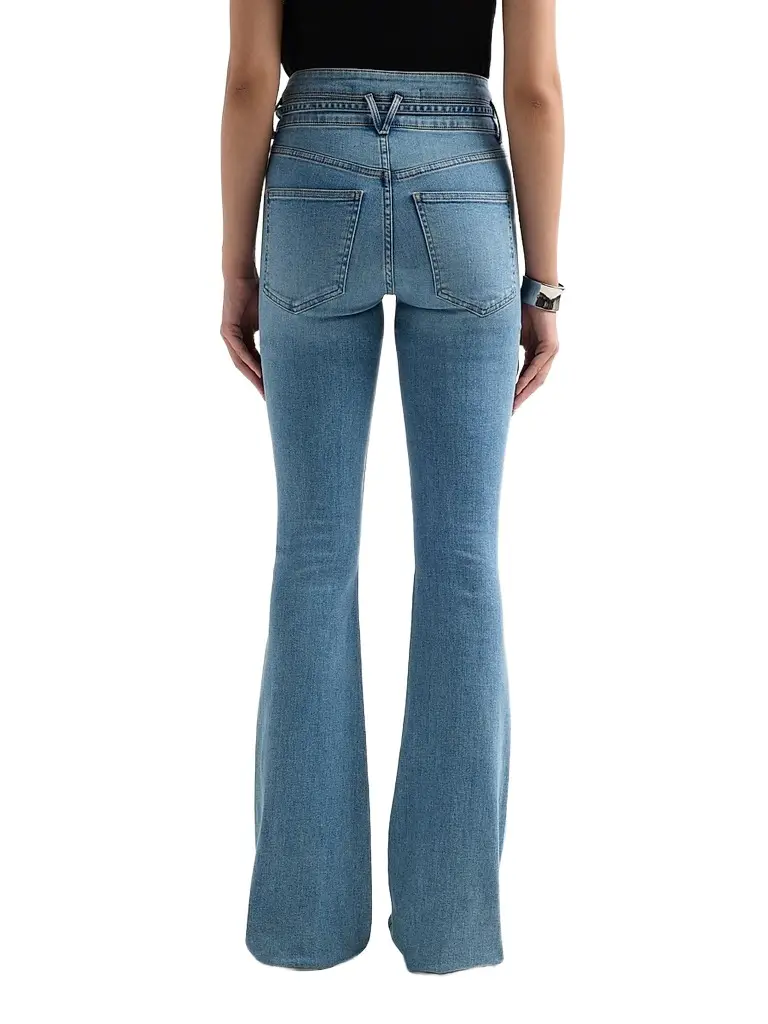 Veronica Beard Women's Beverly Stretch-Cotton Tie-Waist Flare Jeans | Thumbnail 3 Veronica Beard Women's Beverly Stretch-Cotton Tie-Waist Flare Jeans | Thumbnail 3
