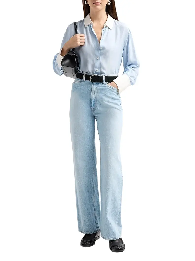 Frame Women's The Standard Striped Silk Shirt | Thumbnail 2