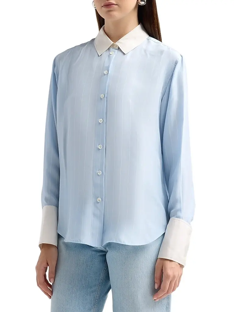 Frame Women's The Standard Striped Silk Shirt | Thumbnail 4
