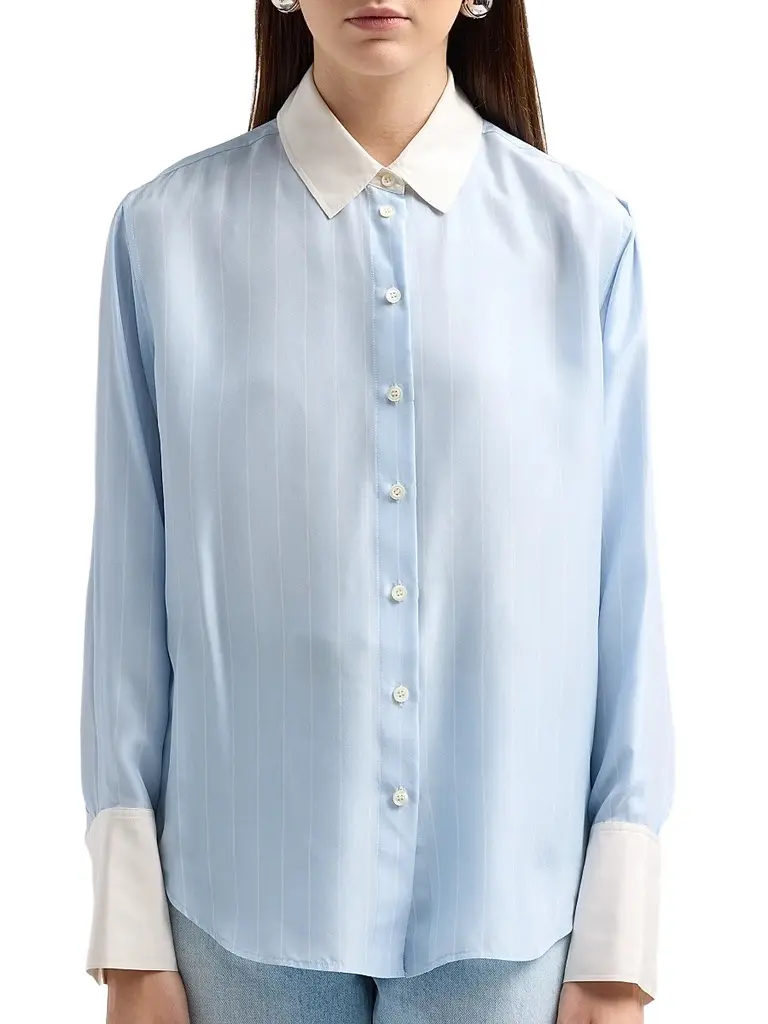 Frame Women's The Standard Striped Silk Shirt | Thumbnail 5