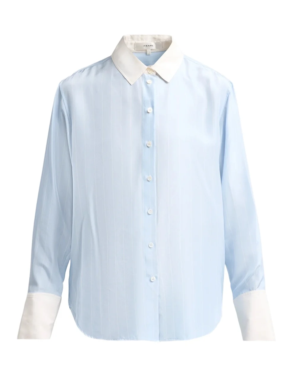 Frame Women's The Standard Striped Silk Shirt