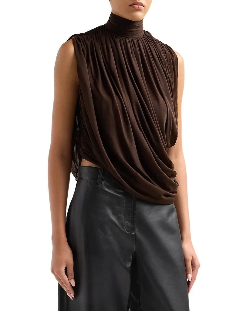 Ronny Kobo Women's Sav Draped Mock Turtleneck Top | Thumbnail 4 Ronny Kobo Women's Sav Draped Mock Turtleneck Top | Thumbnail 4