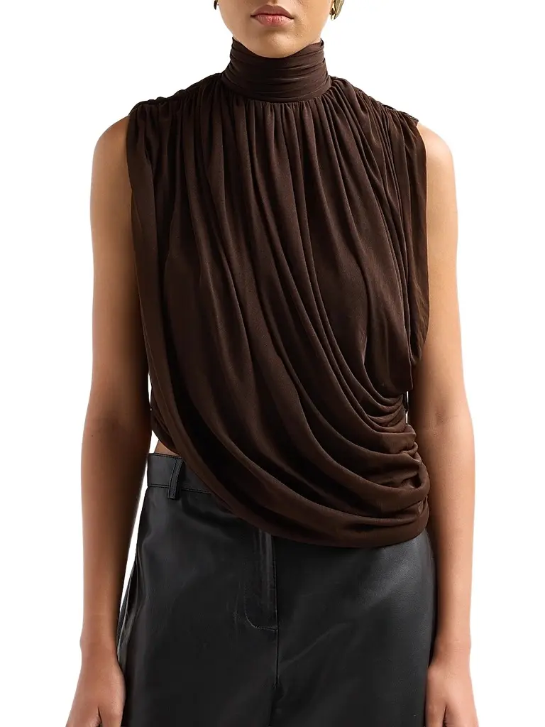 Ronny Kobo Women's Sav Draped Mock Turtleneck Top | Thumbnail 5 Ronny Kobo Women's Sav Draped Mock Turtleneck Top | Thumbnail 5