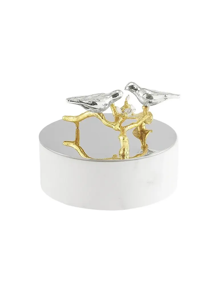 Michael Aram Lovebirds Silver & Gold Trinket Box | Thumbnail 2