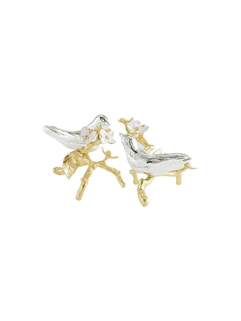 Michael Aram Lovebirds Silver & Gold 2-Piece Decorative Object Set | Image 1 Michael Aram Lovebirds Silver & Gold 2-Piece Decorative Object Set | Image 1