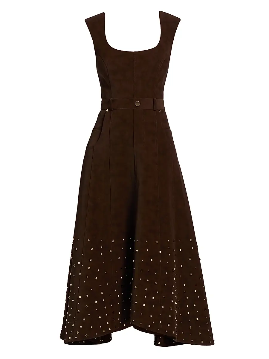 Amur Women's Kenny Studded Faux Suede Midi-Dress