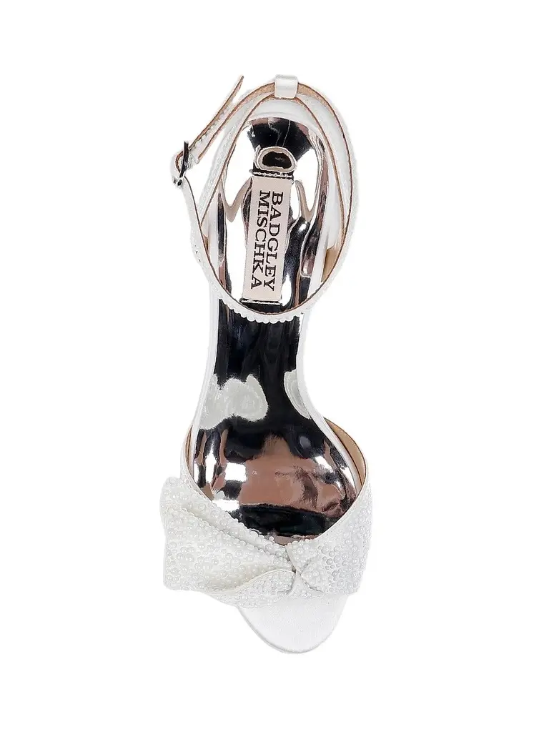 BADGLEY MISCHKA Women's Remi 60MM Embellished Satin Sandals | Thumbnail 4 BADGLEY MISCHKA Women's Remi 60MM Embellished Satin Sandals | Thumbnail 4