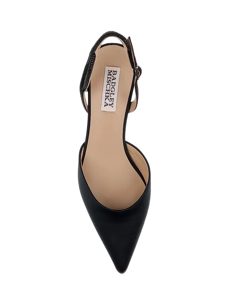 BADGLEY MISCHKA Women's Yulianna 45MM Satin Slingback Pumps | Thumbnail 4 BADGLEY MISCHKA Women's Yulianna 45MM Satin Slingback Pumps | Thumbnail 4