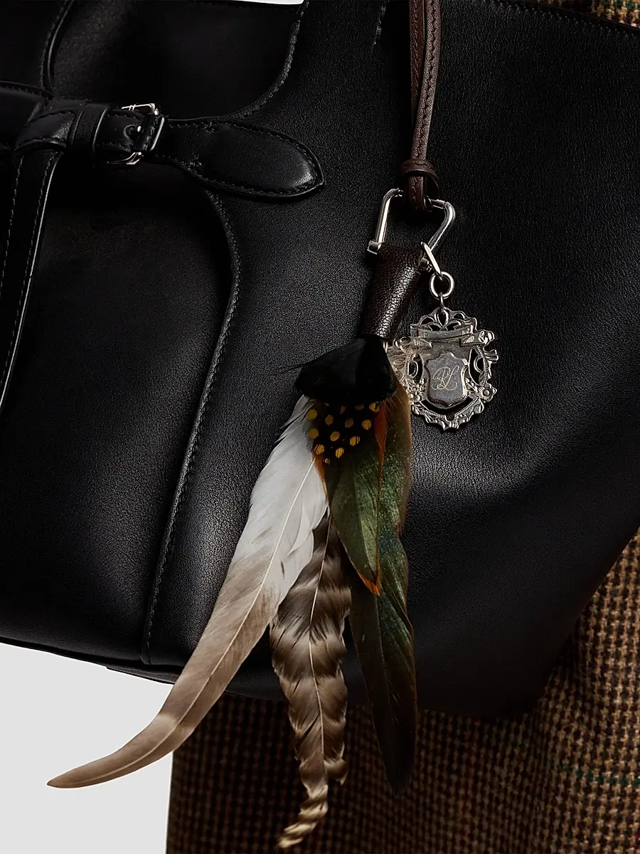 Ralph Lauren Collection Women's Leather & Feather Bag Charm | Thumbnail 4