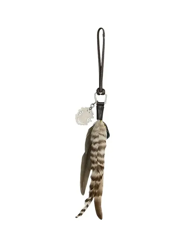 Women's Leather & Feather Bag Charm