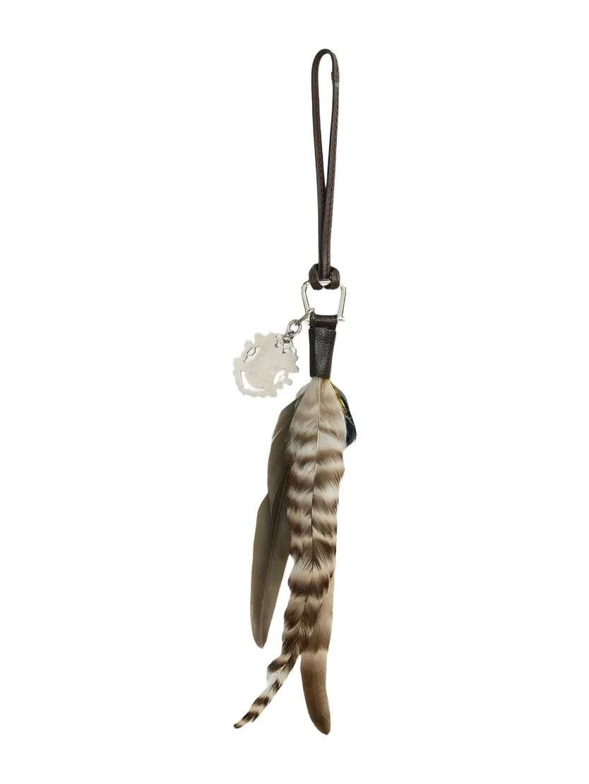 Women's Leather & Feather Bag Charm Women's Leather & Feather Bag Charm