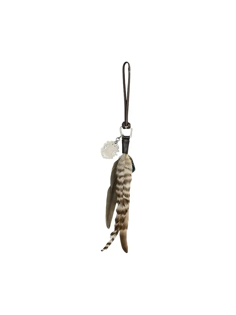 Ralph Lauren Collection Women's Leather & Feather Bag Charm - Brown Multi | Image 1 Ralph Lauren Collection Women's Leather & Feather Bag Charm - Brown Multi | Image 1
