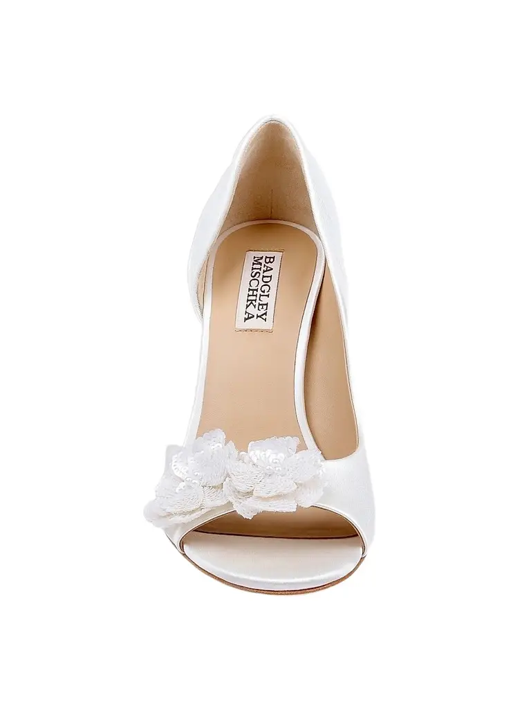 BADGLEY MISCHKA Women's Yana 90MM Embellished Satin D'Orsay Pumps | Thumbnail 5