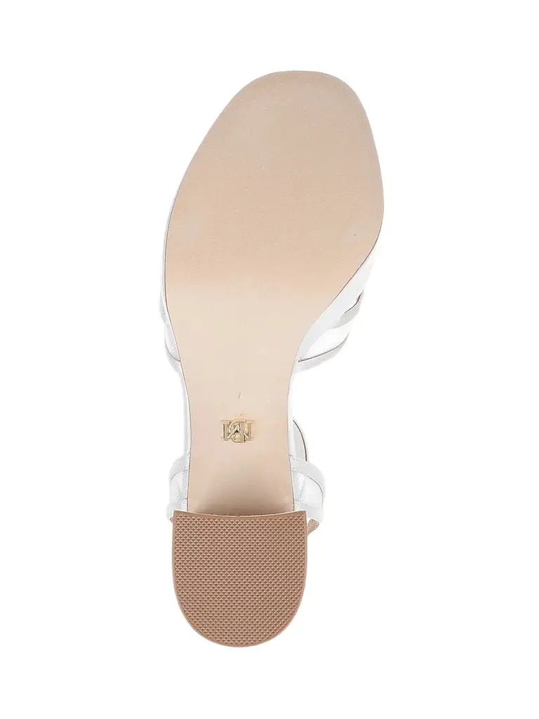 BADGLEY MISCHKA Women's Yohana 100MM Satin & Mesh Sandals - White Satin | Thumbnail 6