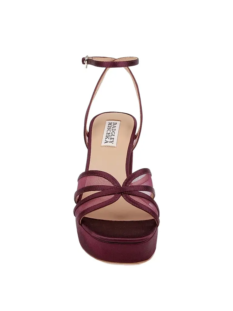 BADGLEY MISCHKA Women's Yohana 100MM Satin & Mesh Sandals - Cherry Satin | Thumbnail 5 BADGLEY MISCHKA Women's Yohana 100MM Satin & Mesh Sandals - Cherry Satin | Thumbnail 5