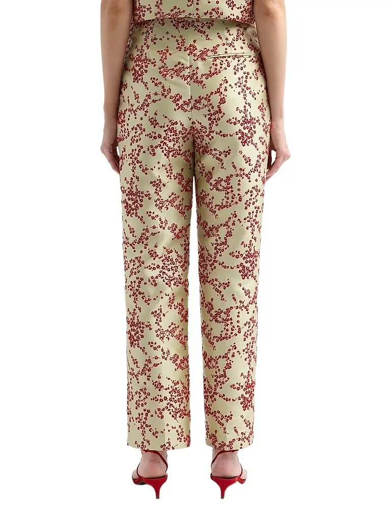 Alberta Ferretti Women's Radzmir Flocked Silk Straight-Leg Crop Pants | Thumbnail 3 Alberta Ferretti Women's Radzmir Flocked Silk Straight-Leg Crop Pants | Thumbnail 3