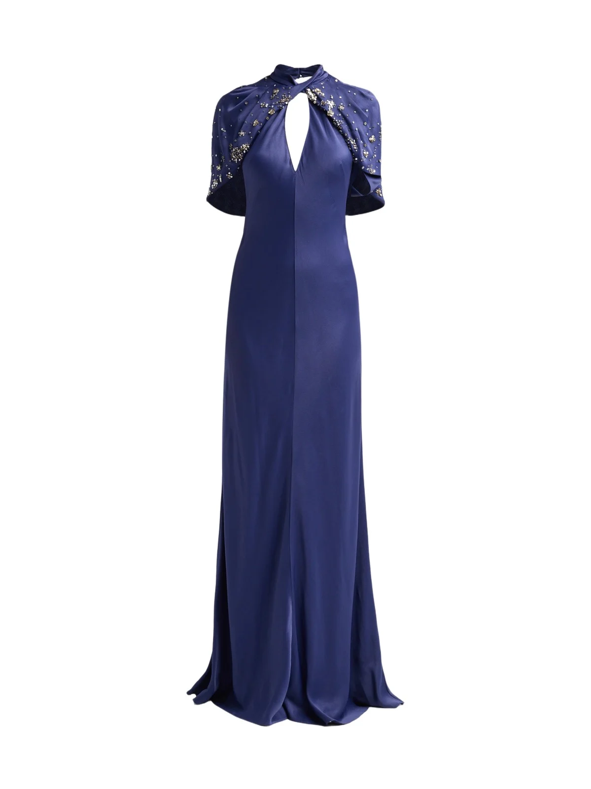 Alberta Ferretti Women's Enver Satin Embellished-Cape Gown