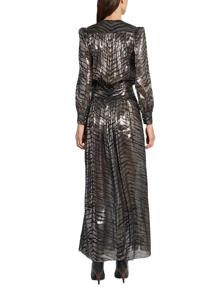 Isabel Marant Women's Felby Metallic Zebra Silk-Blend Maxi Dress | Thumbnail 3 Isabel Marant Women's Felby Metallic Zebra Silk-Blend Maxi Dress | Thumbnail 3