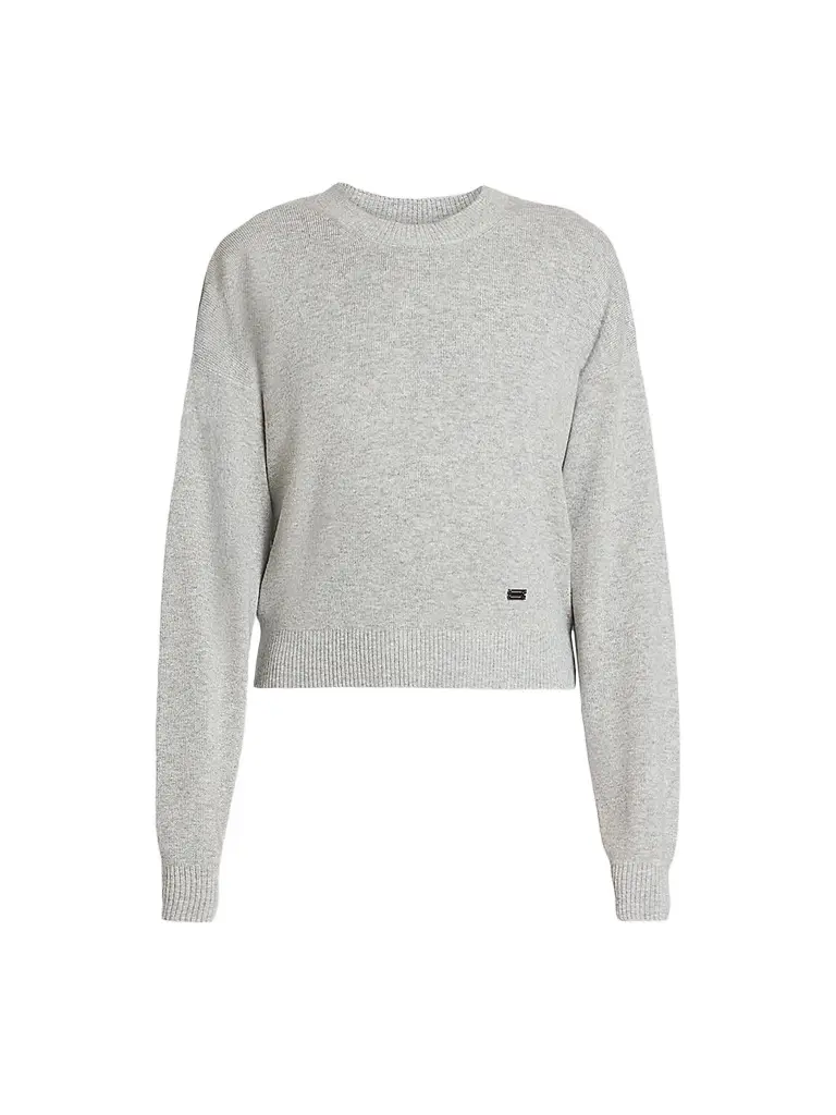 Victoria Beckham Women's Wool-Blend Crewneck Sweater - Mid Grey Marl | Image 1 Victoria Beckham Women's Wool-Blend Crewneck Sweater - Mid Grey Marl | Image 1