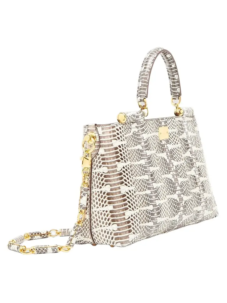 Dolce & Gabbana Women's Vittoria Snakeskin Embossed Leather Handbag | Thumbnail 3 Dolce & Gabbana Women's Vittoria Snakeskin Embossed Leather Handbag | Thumbnail 3