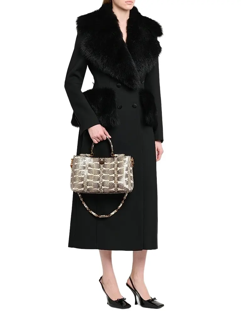 Dolce & Gabbana Women's Vittoria Snakeskin Embossed Leather Handbag | Thumbnail 5 Dolce & Gabbana Women's Vittoria Snakeskin Embossed Leather Handbag | Thumbnail 5