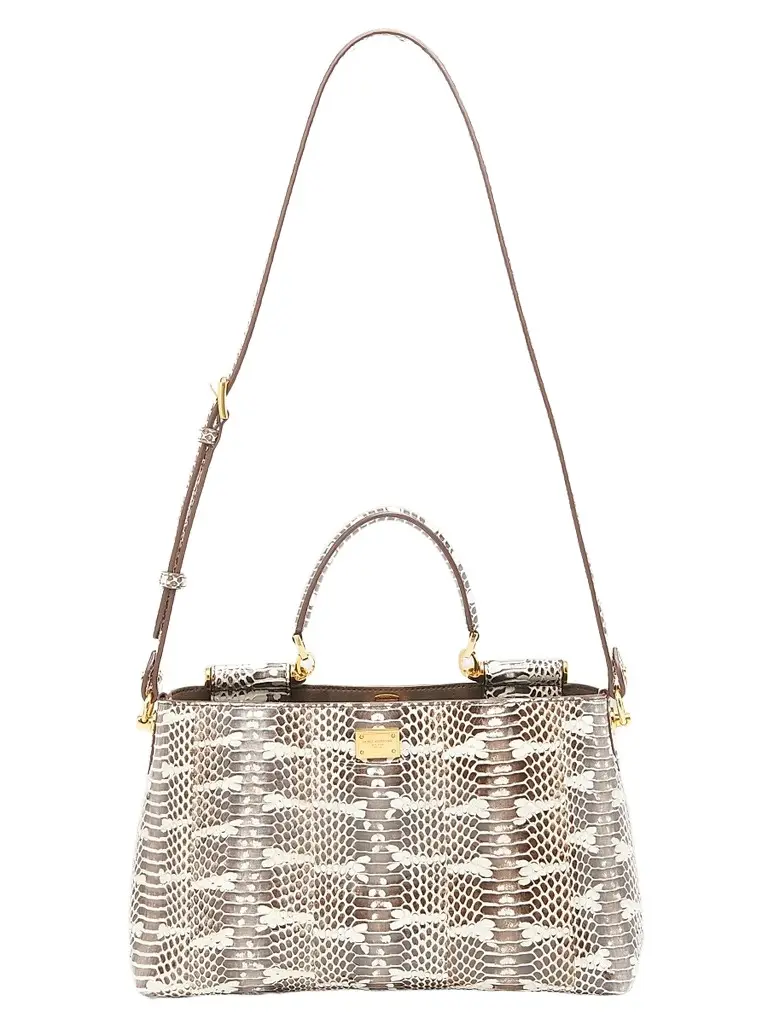 Dolce & Gabbana Women's Vittoria Snakeskin Embossed Leather Handbag | Thumbnail 7 Dolce & Gabbana Women's Vittoria Snakeskin Embossed Leather Handbag | Thumbnail 7