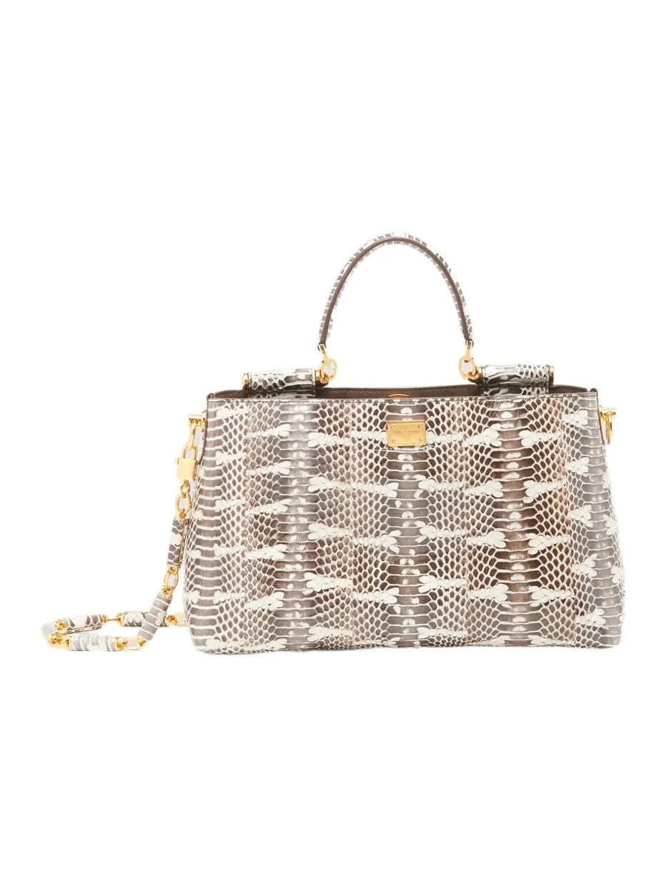 Dolce & Gabbana Women's Vittoria Snakeskin Embossed Leather Handbag