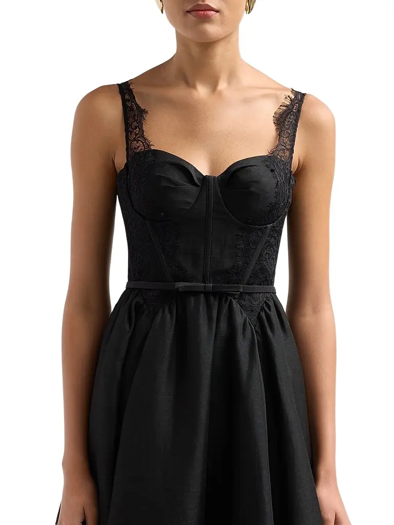 Zimmermann Women's Valiant Linen-Silk Lace-Trim Midi Dress | Thumbnail 5