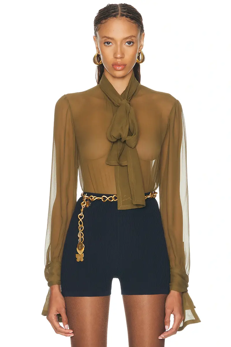 Saint Laurent Muslin Crepe Blouse | Image 1 Saint Laurent Muslin Crepe Blouse | Image 1