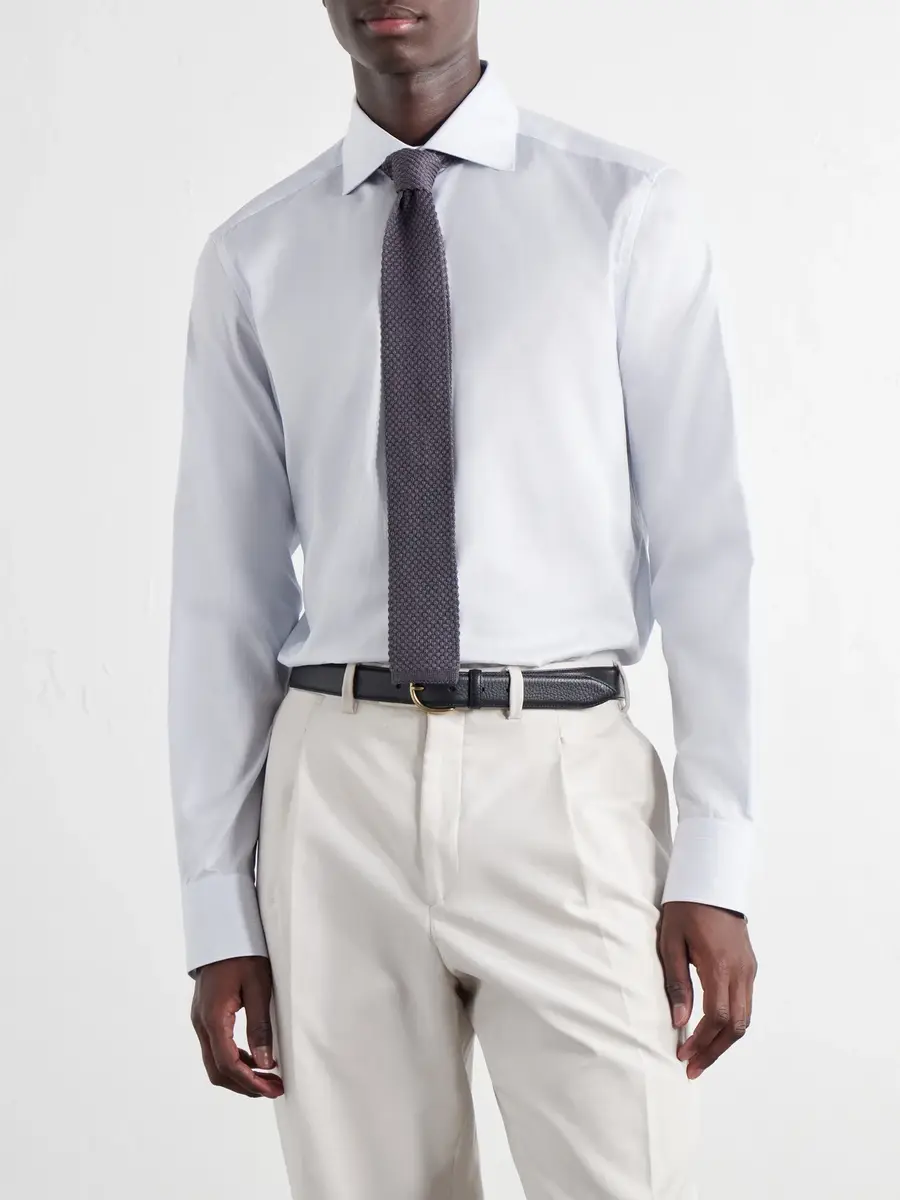 Zegna Cutaway-Collar Striped Cotton-Poplin Shirt - Men | Thumbnail 3 Zegna Cutaway-Collar Striped Cotton-Poplin Shirt - Men | Thumbnail 3