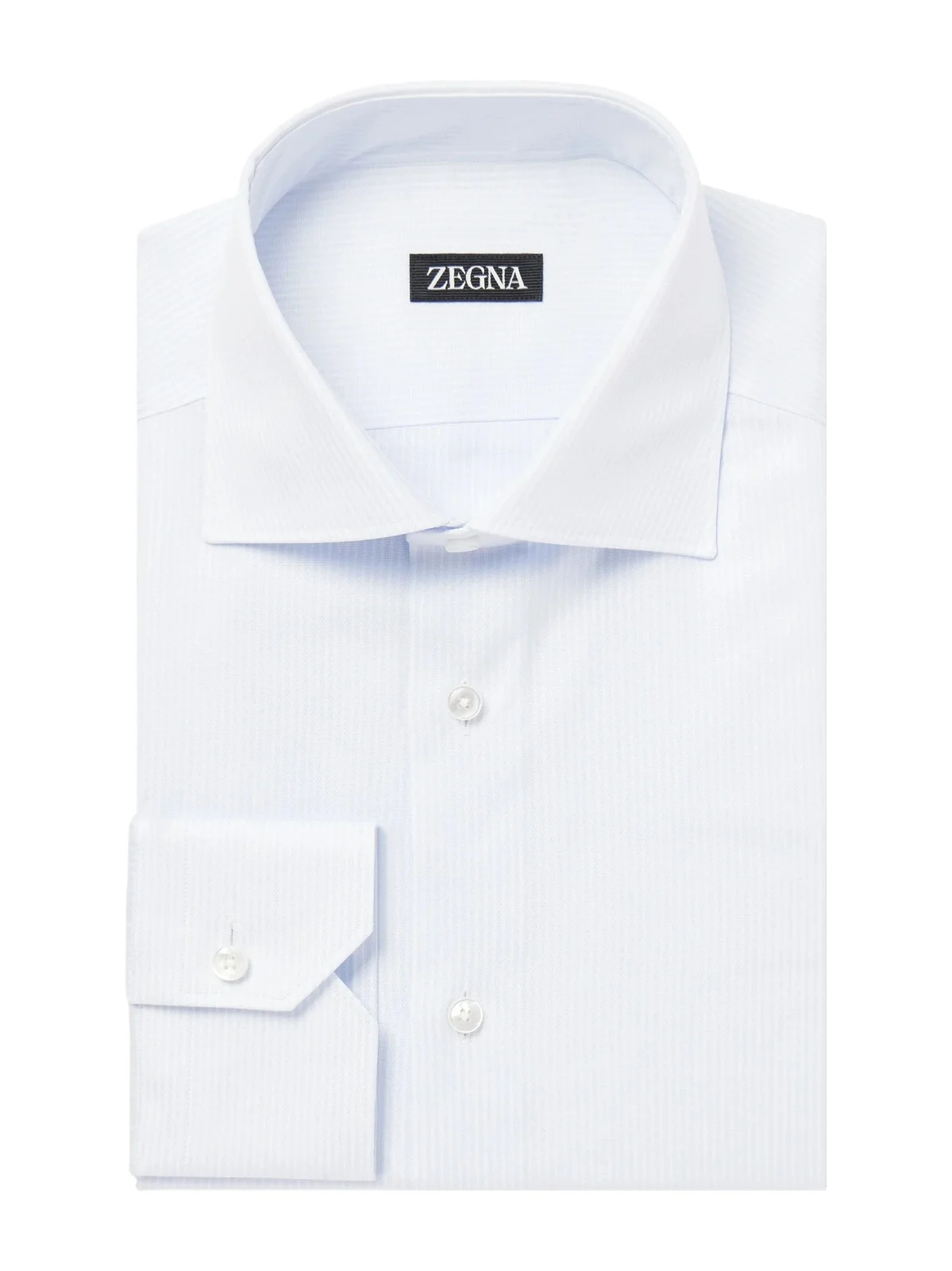 Zegna Cutaway-Collar Striped Cotton-Poplin Shirt - Men