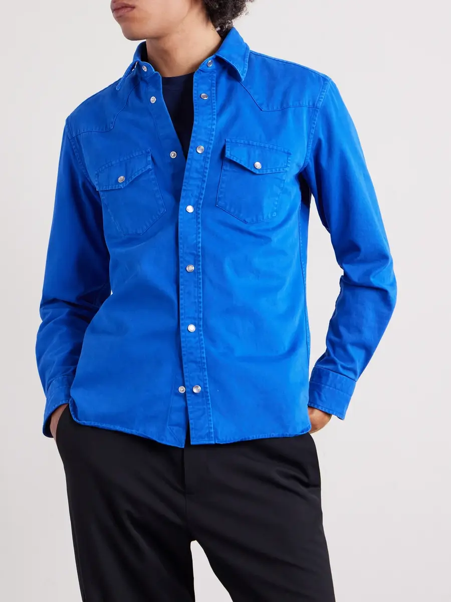 Tom Ford Garment-Dyed Denim Shirt - Men | Thumbnail 3 Tom Ford Garment-Dyed Denim Shirt - Men | Thumbnail 3