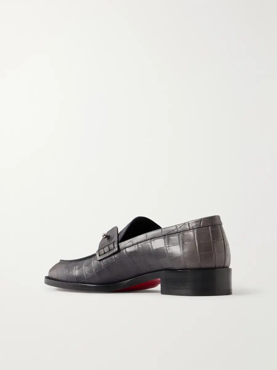 Christian Louboutin Chambelimoc Croc-Effect Leather Loafers - Men | Thumbnail 4
