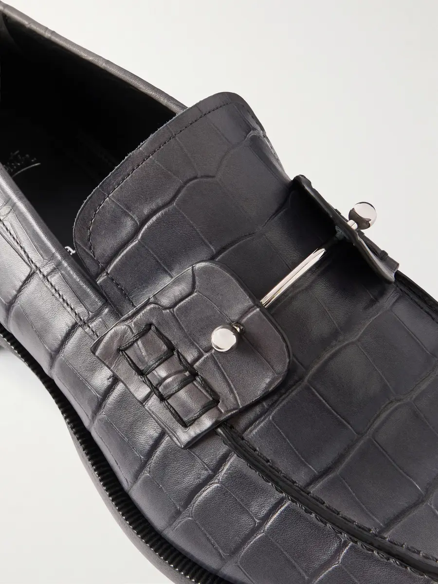Christian Louboutin Chambelimoc Croc-Effect Leather Loafers - Men | Thumbnail 5