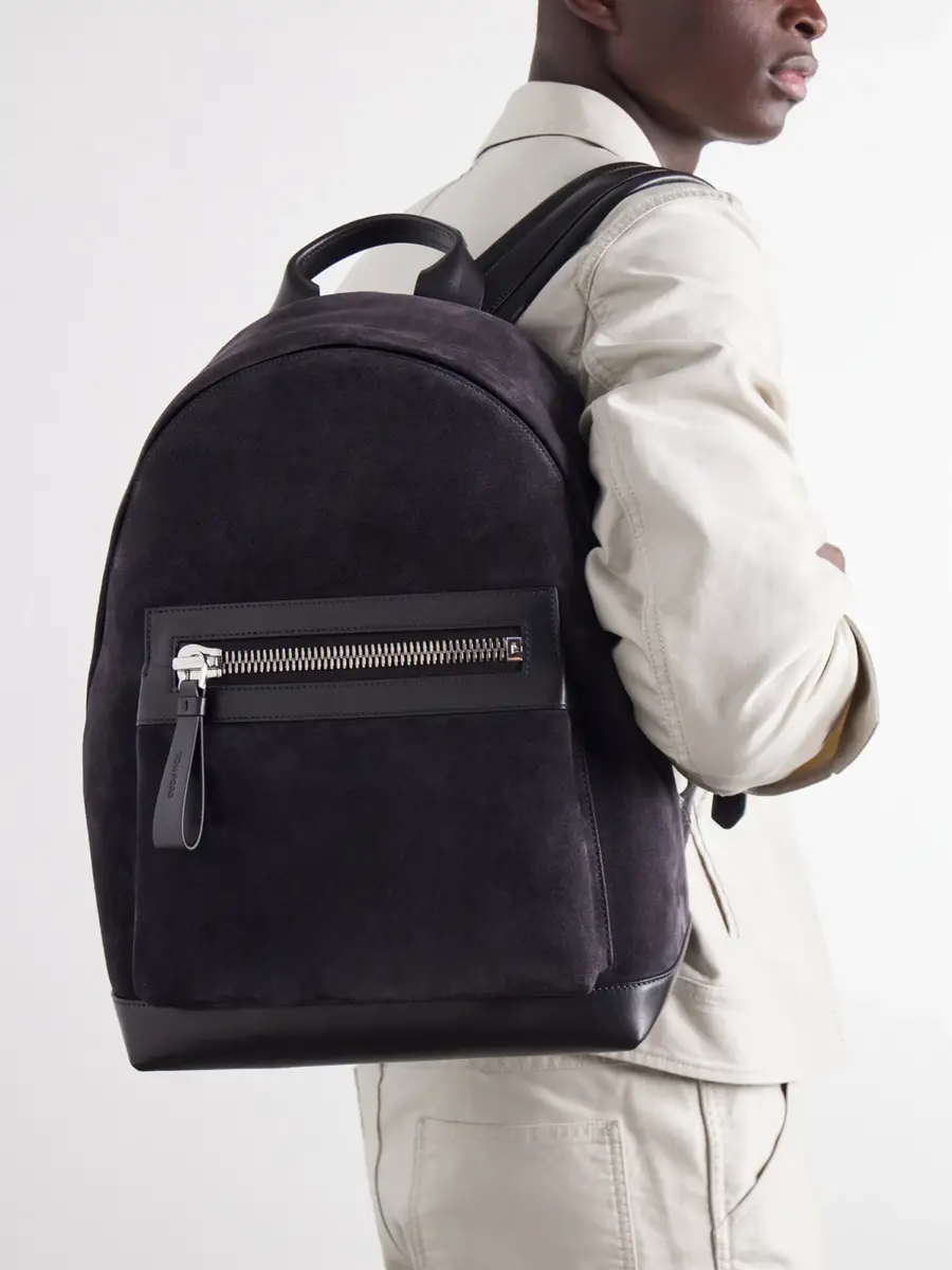 Tom Ford Buckley Leather-Trimmed Suede Backpack - Men | Thumbnail 3 Tom Ford Buckley Leather-Trimmed Suede Backpack - Men | Thumbnail 3