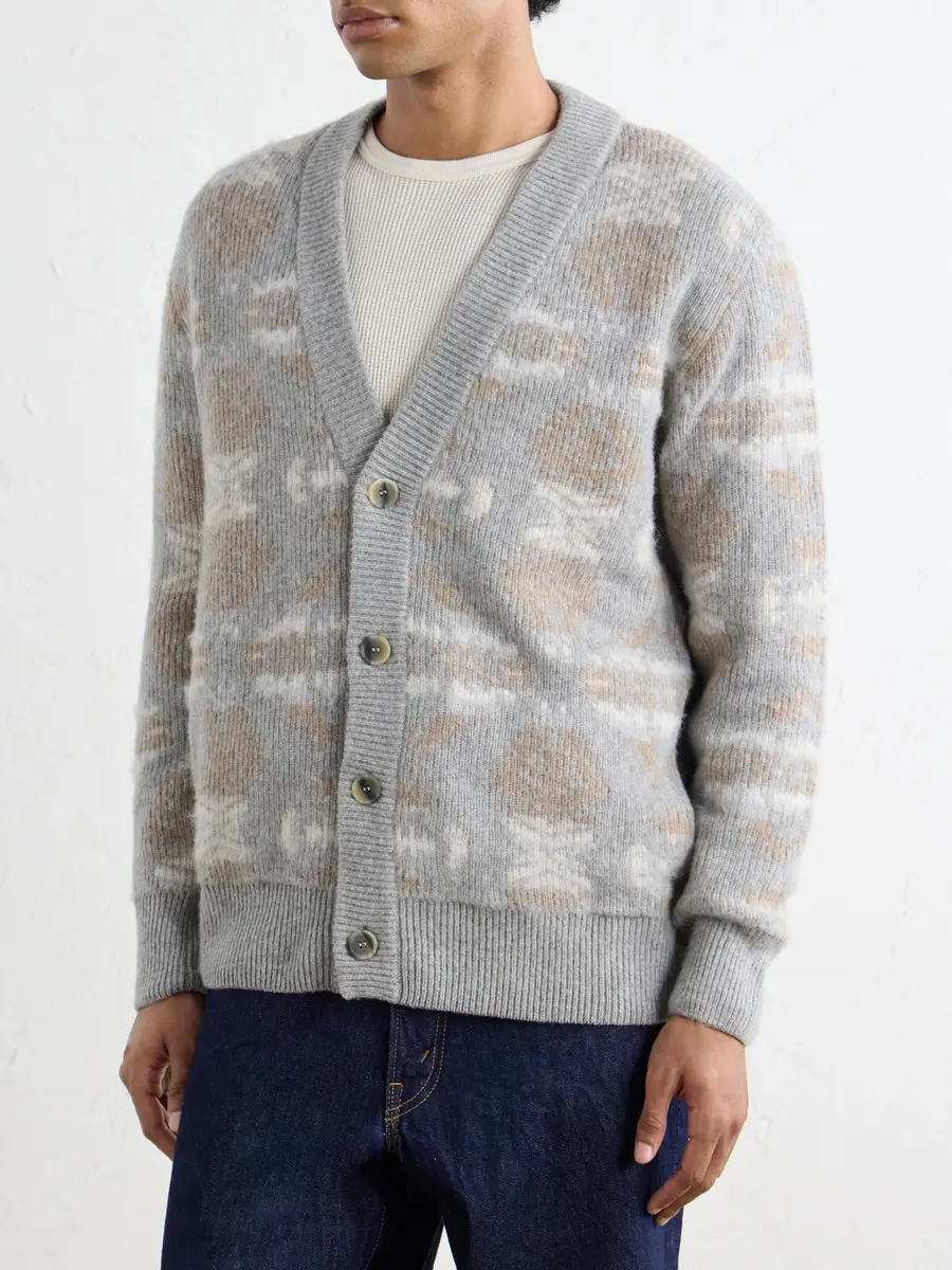 Altea Virgin Wool-Jacquard Cardigan - Men | Thumbnail 3 Altea Virgin Wool-Jacquard Cardigan - Men | Thumbnail 3