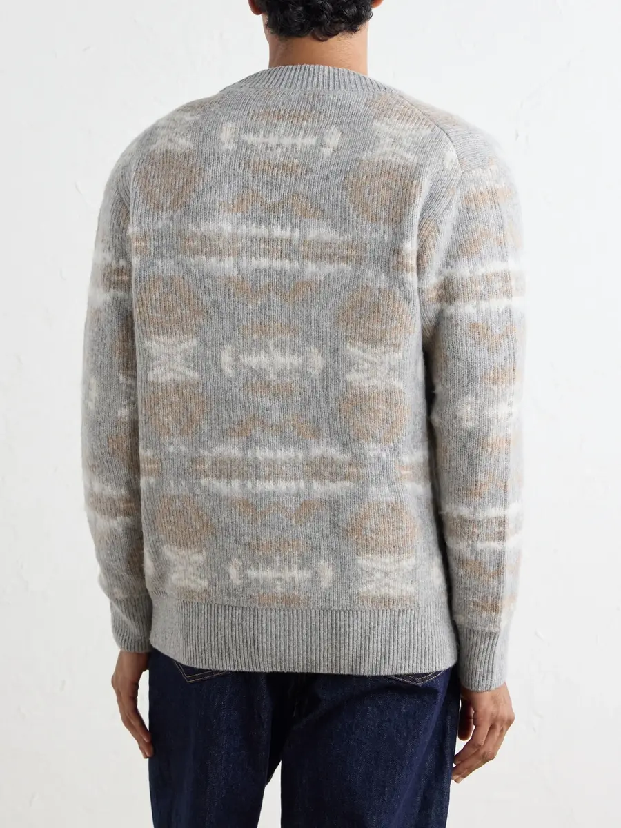 Altea Virgin Wool-Jacquard Cardigan - Men | Thumbnail 4 Altea Virgin Wool-Jacquard Cardigan - Men | Thumbnail 4