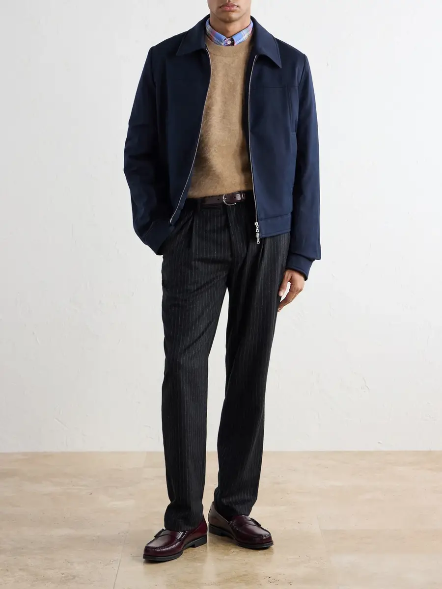 Barena Straight-Leg Pleated Pinstriped Wool-Blend Trousers - Men | Thumbnail 2 Barena Straight-Leg Pleated Pinstriped Wool-Blend Trousers - Men | Thumbnail 2