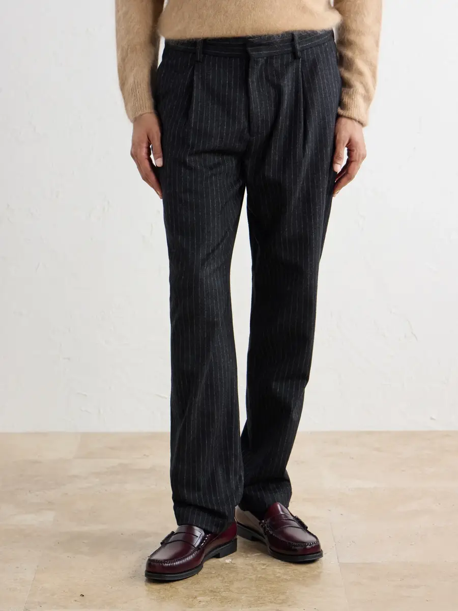 Barena Straight-Leg Pleated Pinstriped Wool-Blend Trousers - Men | Thumbnail 3 Barena Straight-Leg Pleated Pinstriped Wool-Blend Trousers - Men | Thumbnail 3