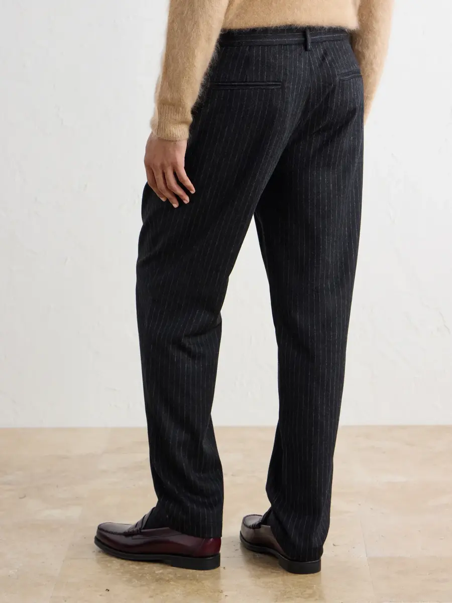 Barena Straight-Leg Pleated Pinstriped Wool-Blend Trousers - Men | Thumbnail 4 Barena Straight-Leg Pleated Pinstriped Wool-Blend Trousers - Men | Thumbnail 4