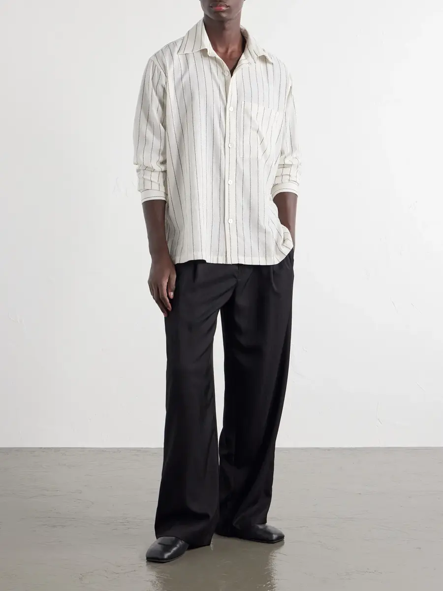 Kartik Research Pinstriped Cotton-Canvas Shirt - Men | Thumbnail 2 Kartik Research Pinstriped Cotton-Canvas Shirt - Men | Thumbnail 2