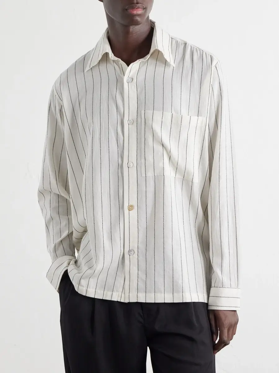 Kartik Research Pinstriped Cotton-Canvas Shirt - Men | Thumbnail 3 Kartik Research Pinstriped Cotton-Canvas Shirt - Men | Thumbnail 3