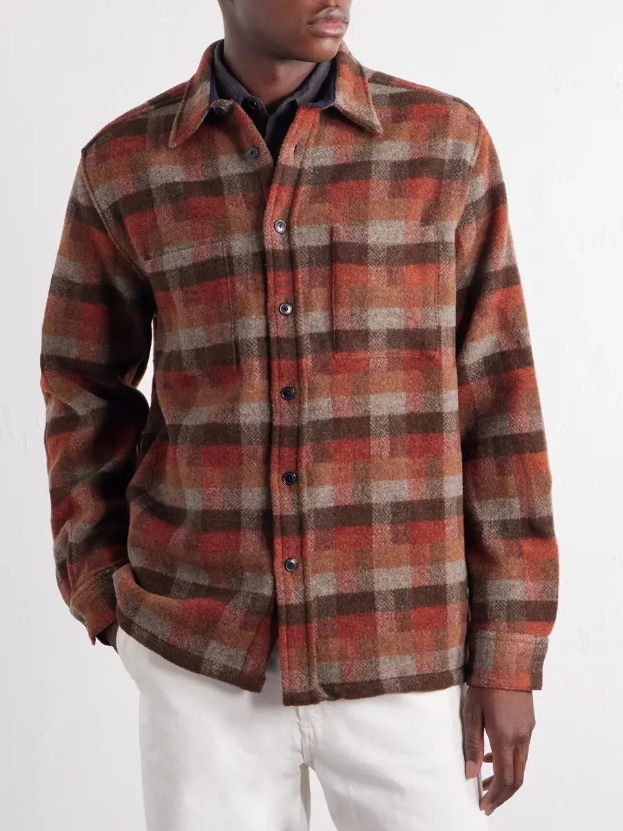 Portuguese Flannel Agripa Checked Wool-Flannel Overshirt - Men | Thumbnail 3