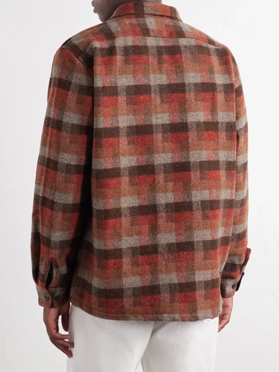 Portuguese Flannel Agripa Checked Wool-Flannel Overshirt - Men | Thumbnail 4