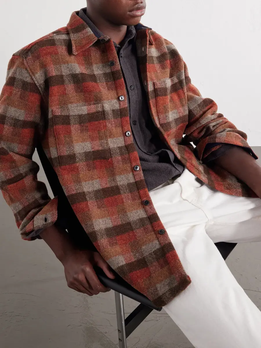 Portuguese Flannel Agripa Checked Wool-Flannel Overshirt - Men | Thumbnail 5